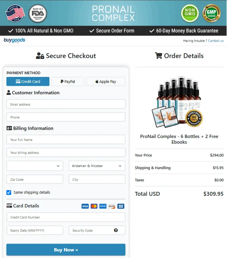 ProNail Complex Secure Checkout